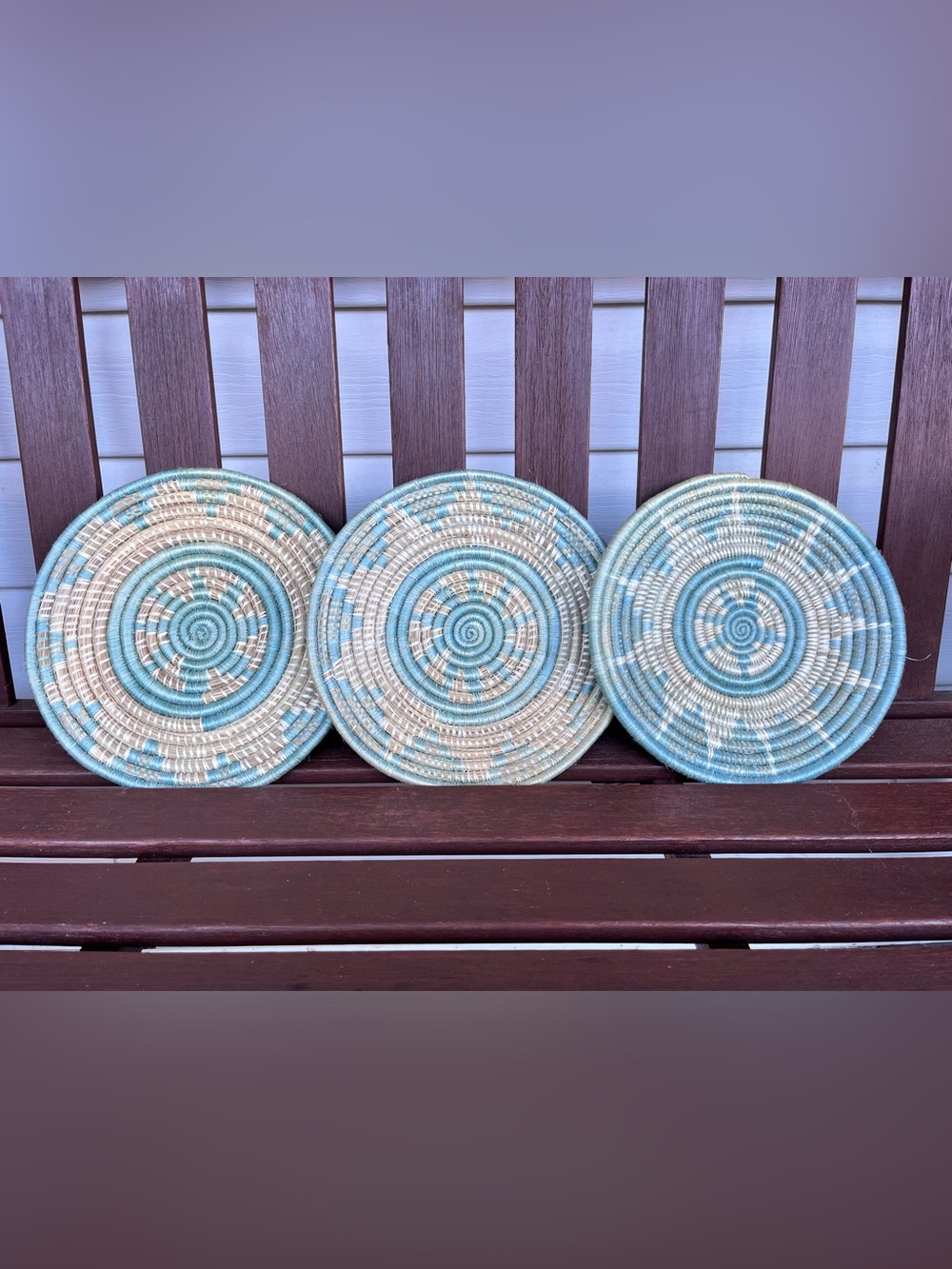 Cool Toned Handwoven Wall Baskets
